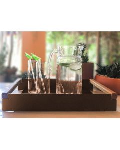 Bandeja Decorativa para Sala de Jantar Linha Nexo 40x25cm Aço Corten