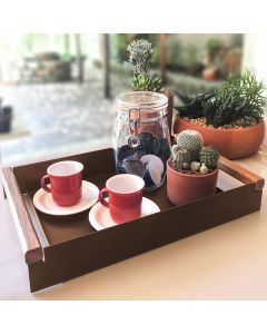 Bandeja em Aço Carbono Decorativa para Café Linha Nexo 40x25cm - Corten